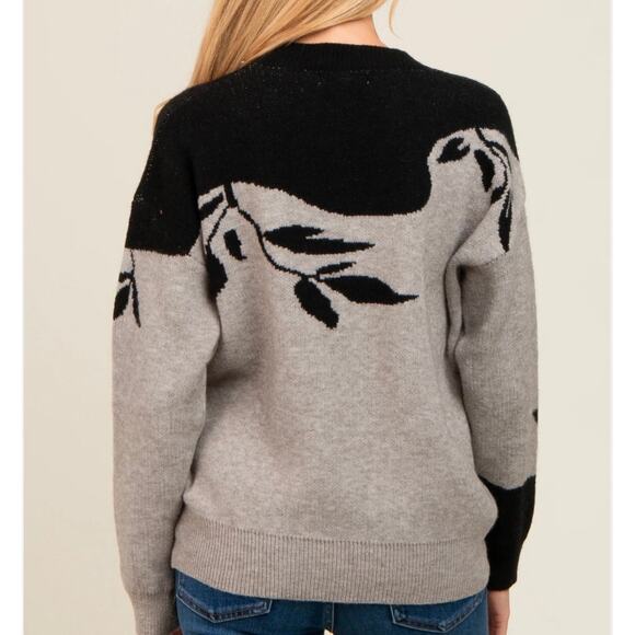 Black and Gray/Tan LilyMea Sweater, Size M - Picture 2 of 7